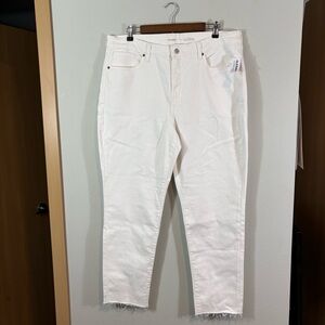 Old Navy High Rise O.G. Straight Ankle Jeans, White Sz 16